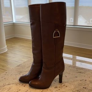 RALPH LAUREN COLLECTION,HIGH HEELED KNEE BOOTS.
